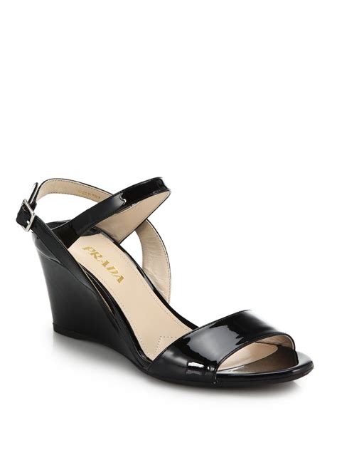 Patent leather sandals in Black for Women 